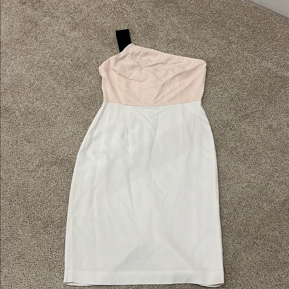 Reiss Pink Asymmetrical Bustier Cocktail Dress